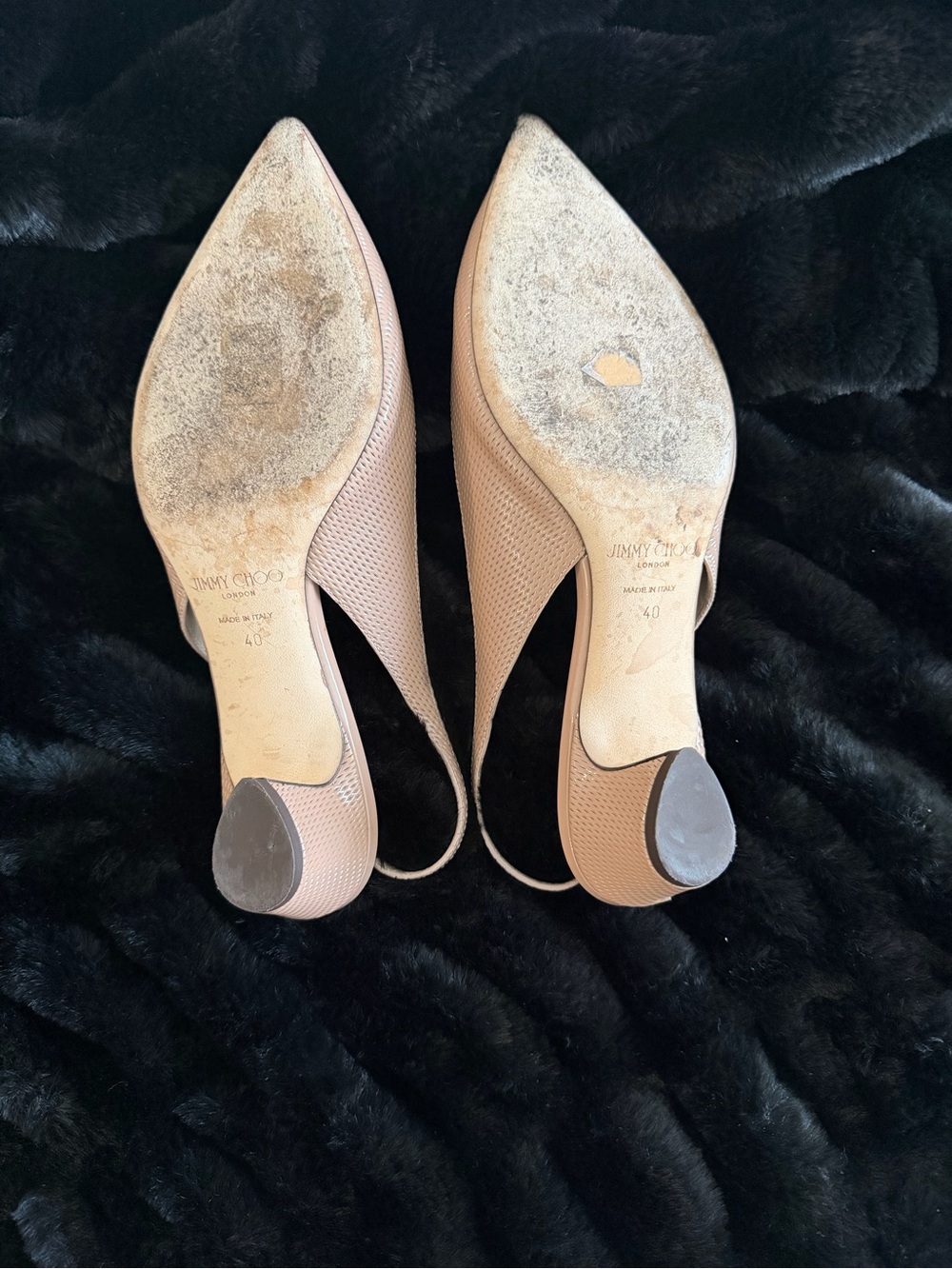 Jimmy Choo Women's Gemma Nude Slingback Pointed-Toe Pumps - Picture 4 of 4